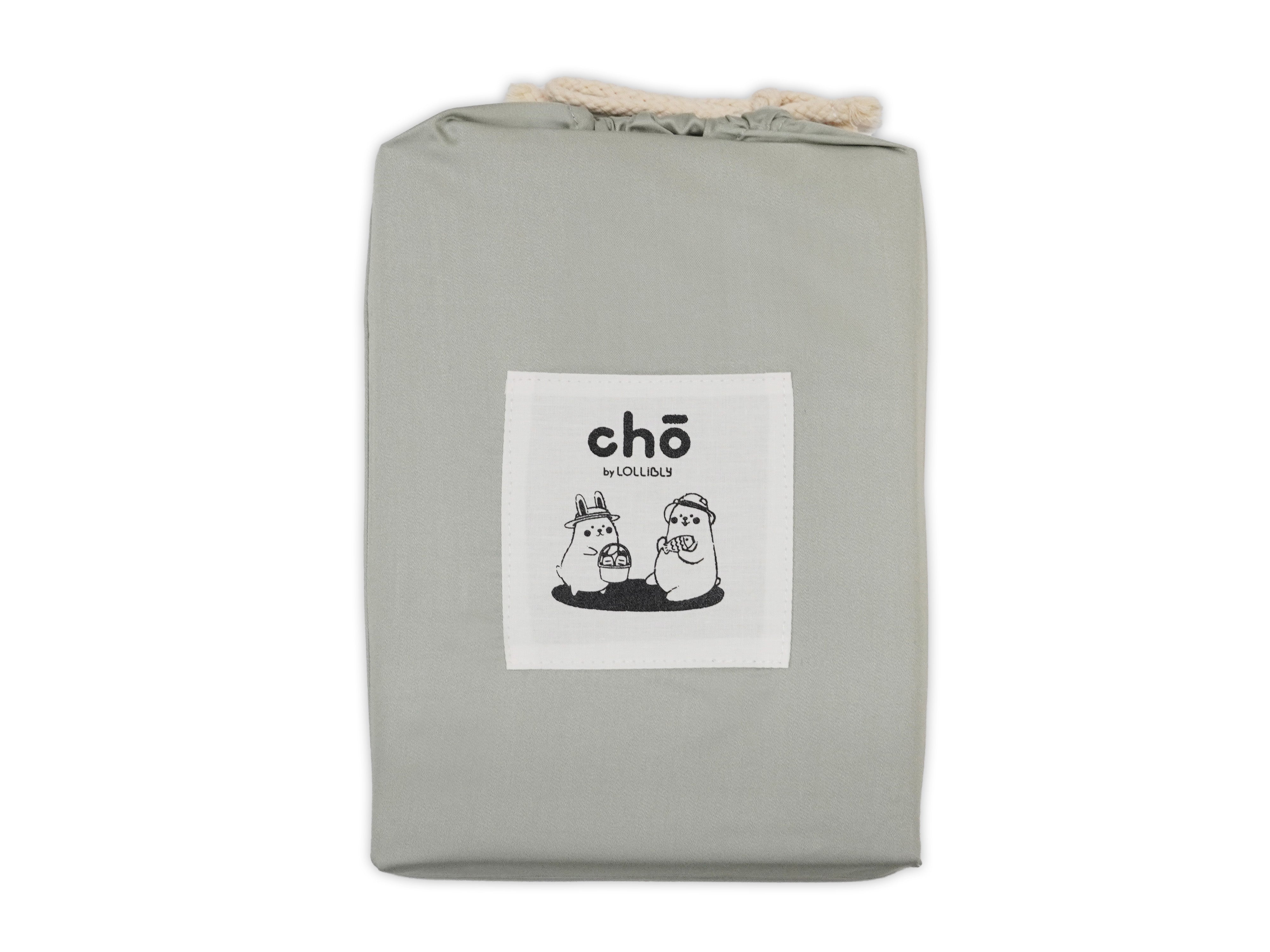 Sage cho crib and cot sheet in packaging